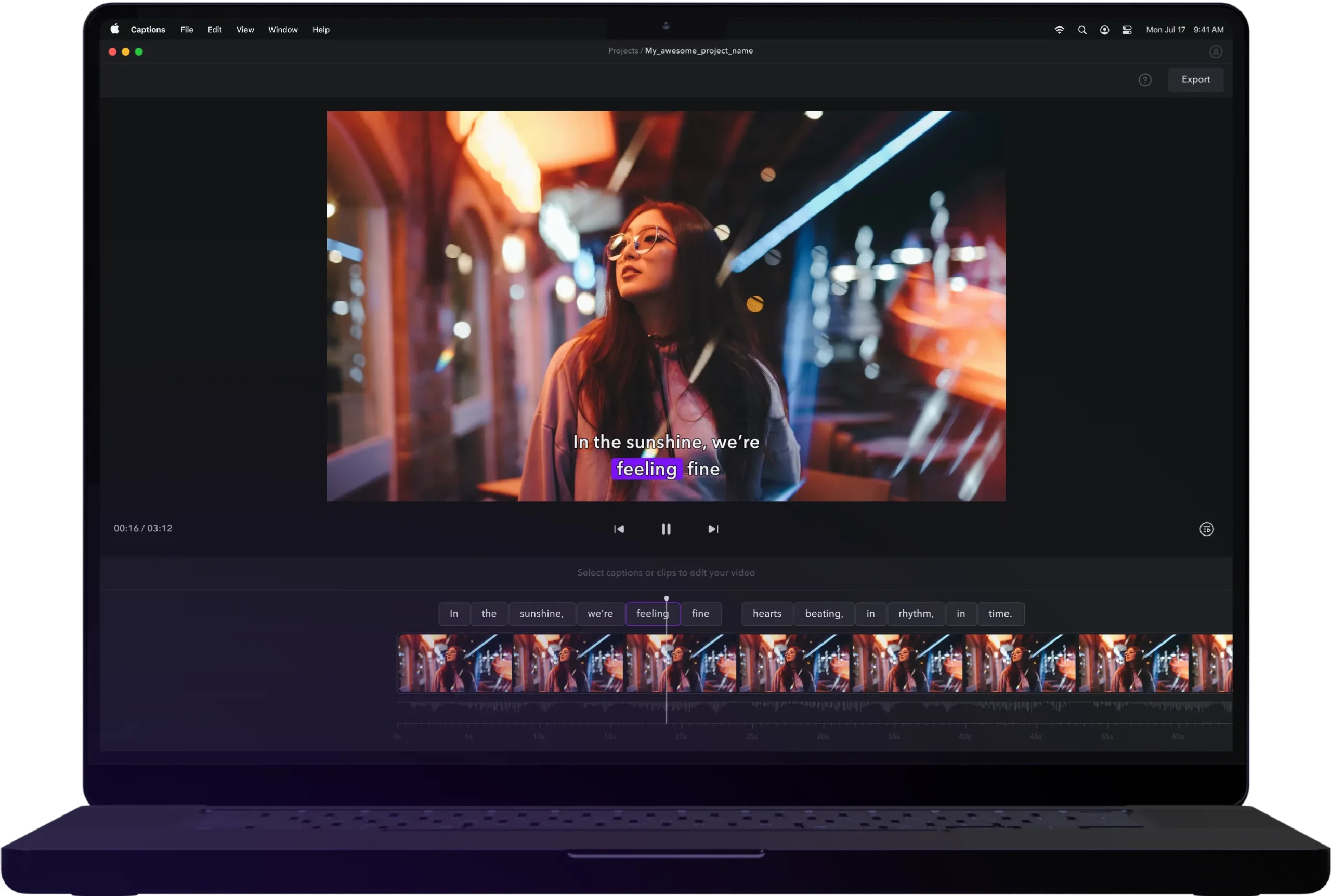 Video Editing With Captions
