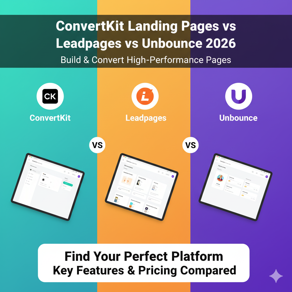 ConvertKit Landing Pages vs Leadpages vs Unbounce