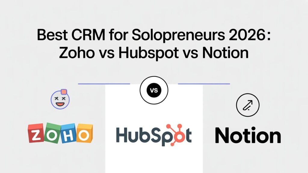 Best CRM for Solopreneurs 2026 Zoho vs HubSpot vs Notion