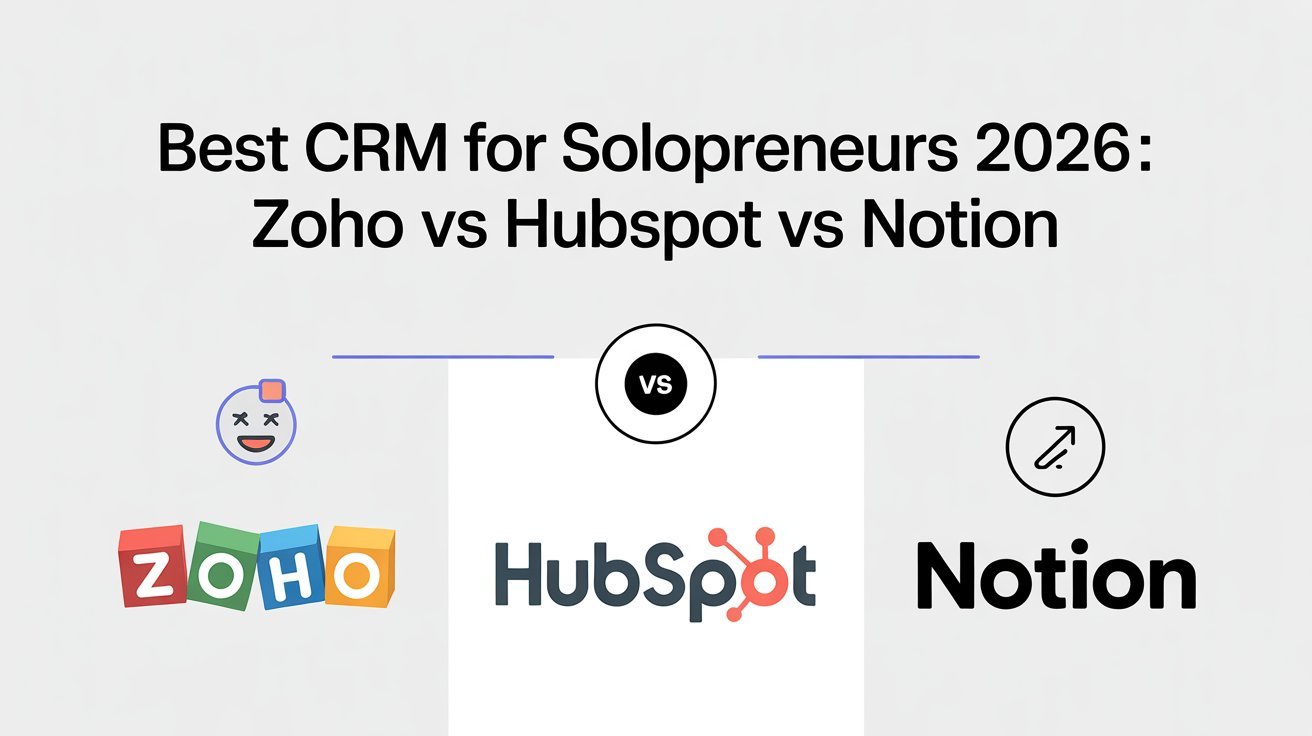 Best CRM for Solopreneurs 2026 Zoho vs HubSpot vs Notion