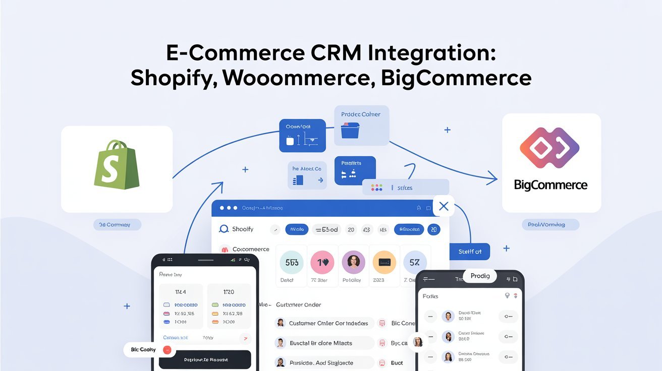 E-commerce CRM Integration Shopify, WooCommerce, BigCommerce