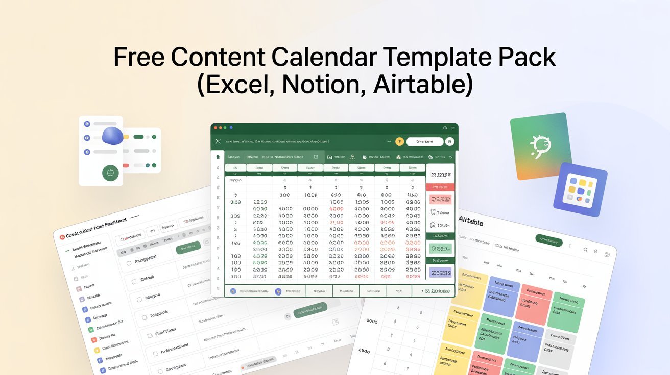 Free Content Calendar Template Pack (Excel, Notion, Airtable)