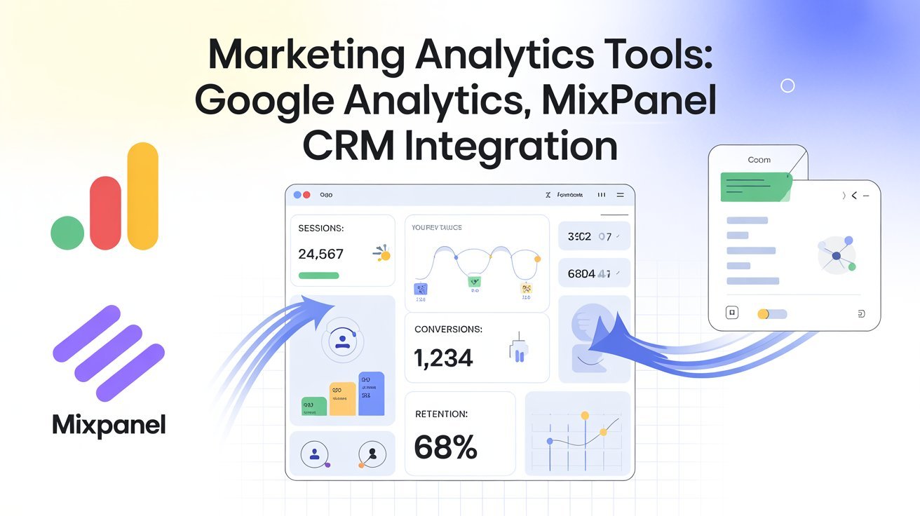 Marketing Analytics Tools Google Analytics, Mixpanel CRM Integration