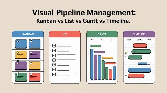 Visual Pipeline Management Kanban vs List vs Gantt vs Timeline